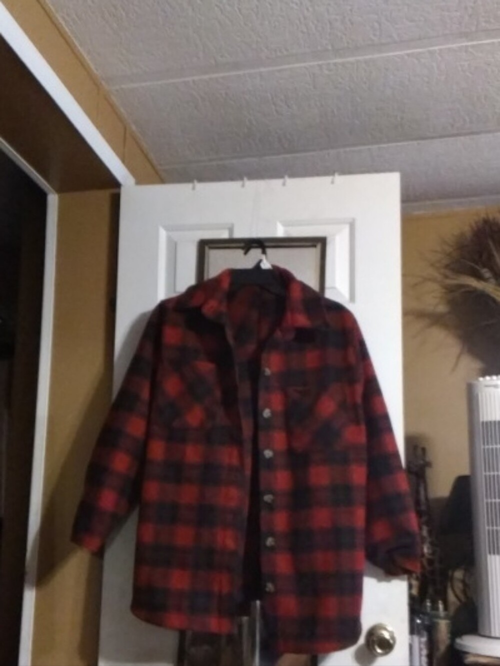 Terra & Sky Red and Black Plaid Lightweight Shirt Jacket